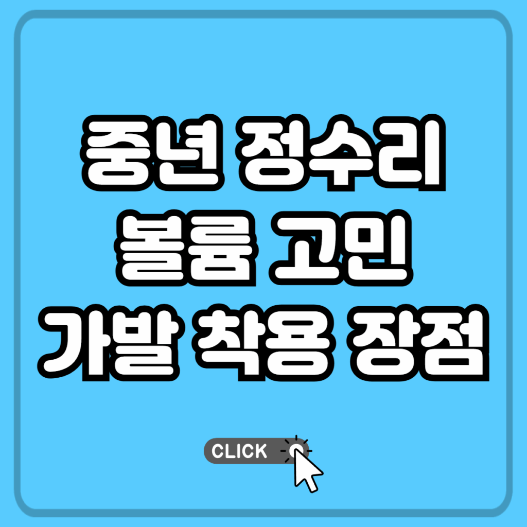 중년 정수리 가발 장점