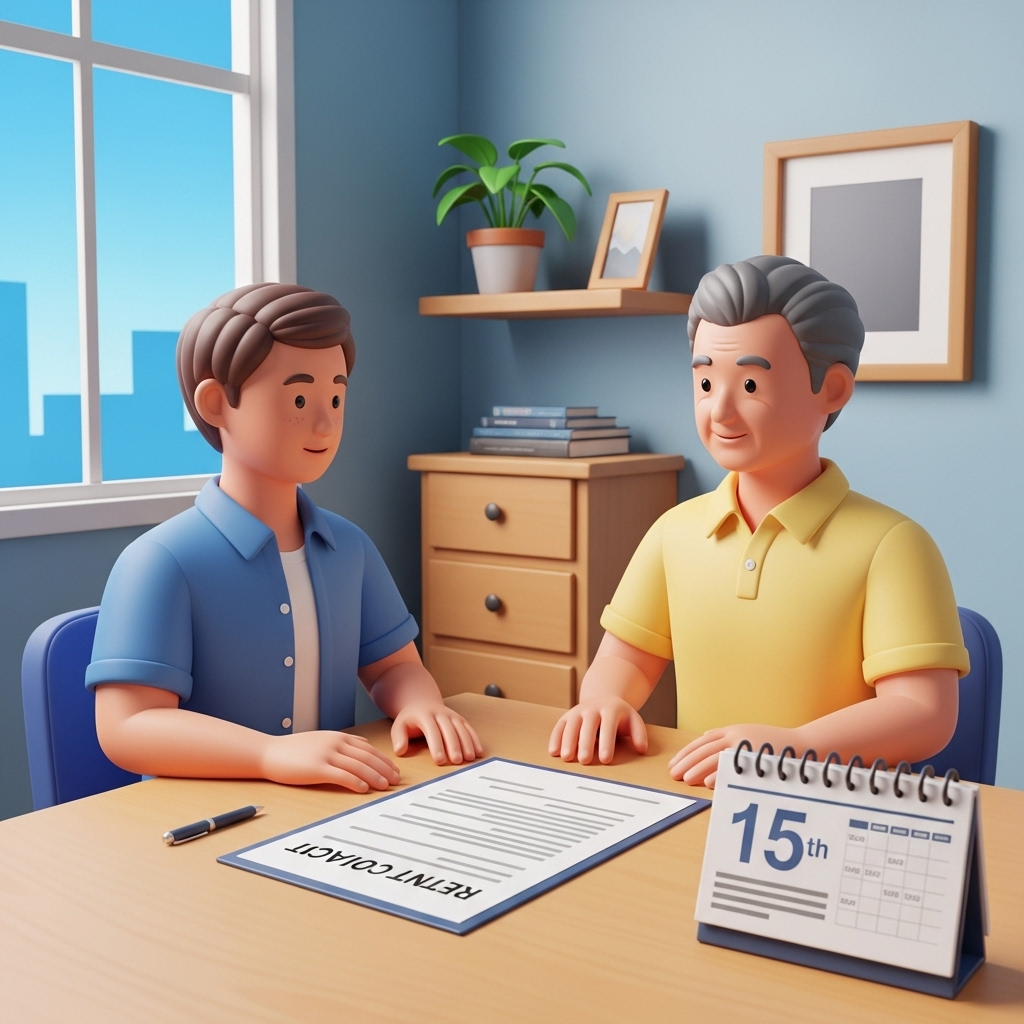 월세 계약 중도해지를 두고 집주인과 차분하게 협의하는 장면