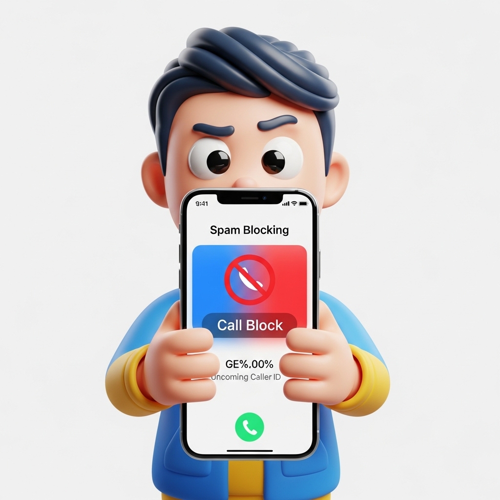 스마트폰 전화 차단 화면을 보여주는 이미지