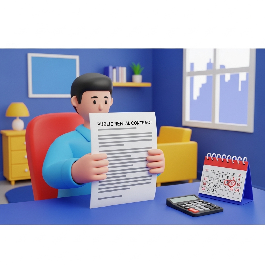 LH임대주택 중도해지 위약금 여부를 계약서로 확인하는 장면