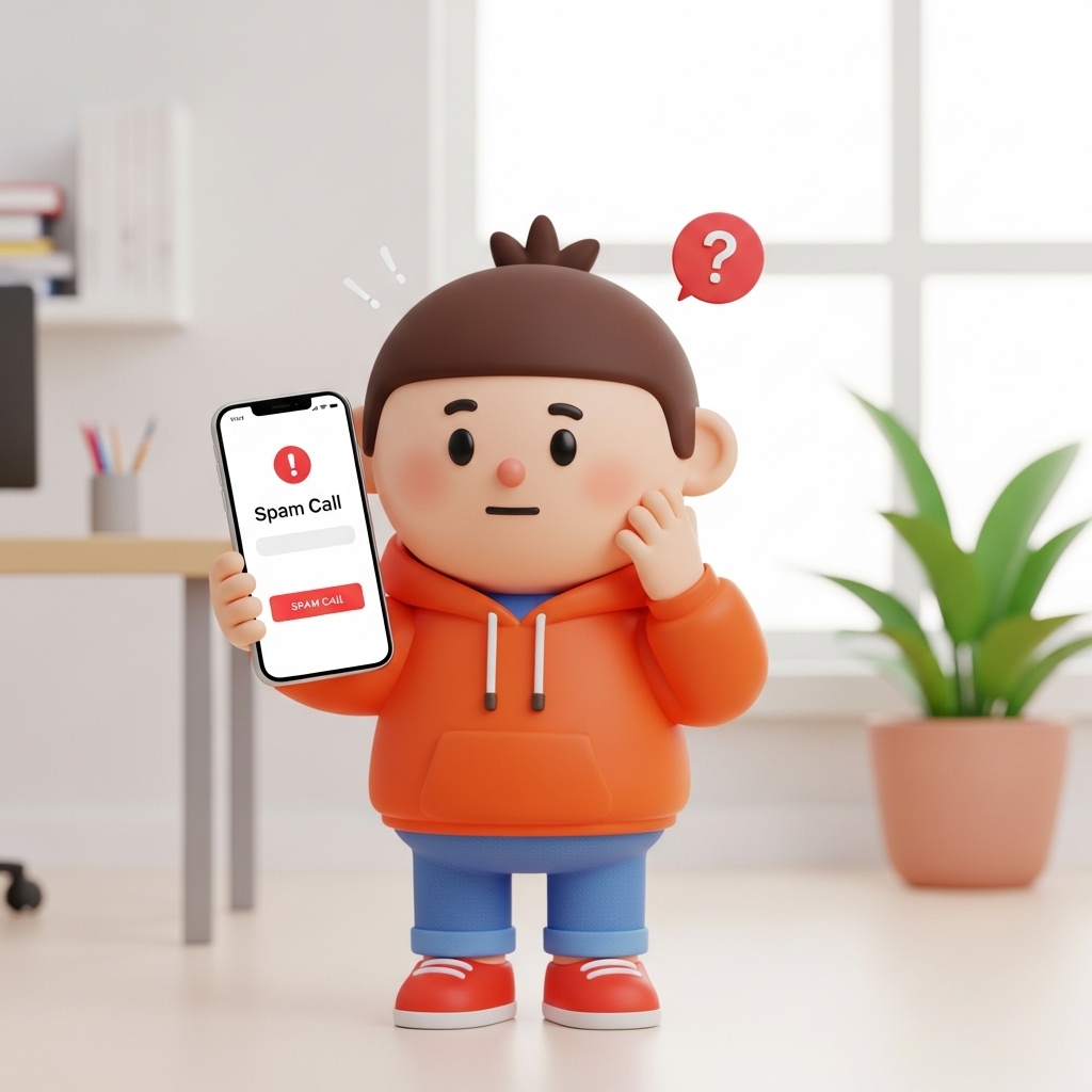 보험 광고전화 번호를 스마트폰에서 차단 설정하는 화면을 확인하는 장면