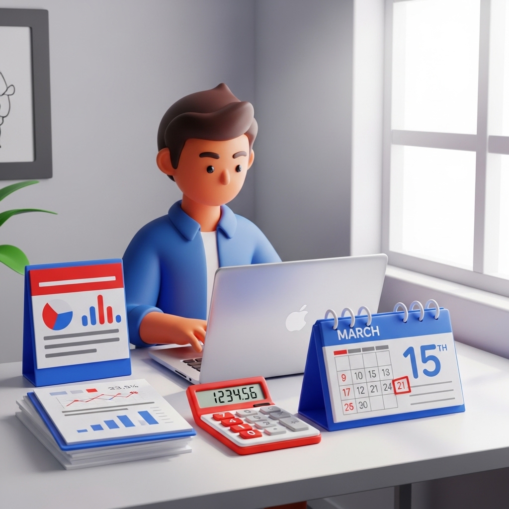 연말정산 간소화 계산기를 사용하며 환급 여부를 확인하는 장면