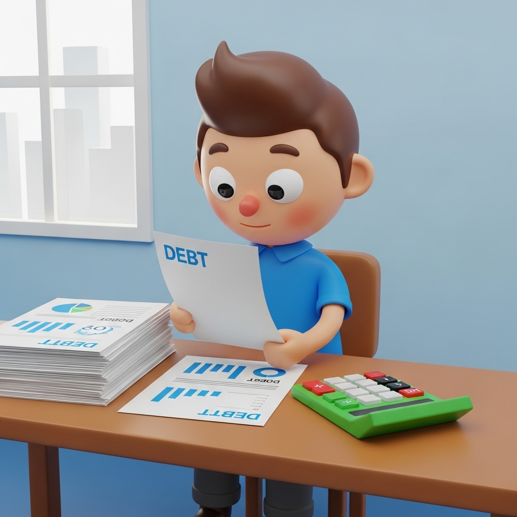 제주에서 개인회생 무료상담을 위해 채무 서류를 검토하는 장면