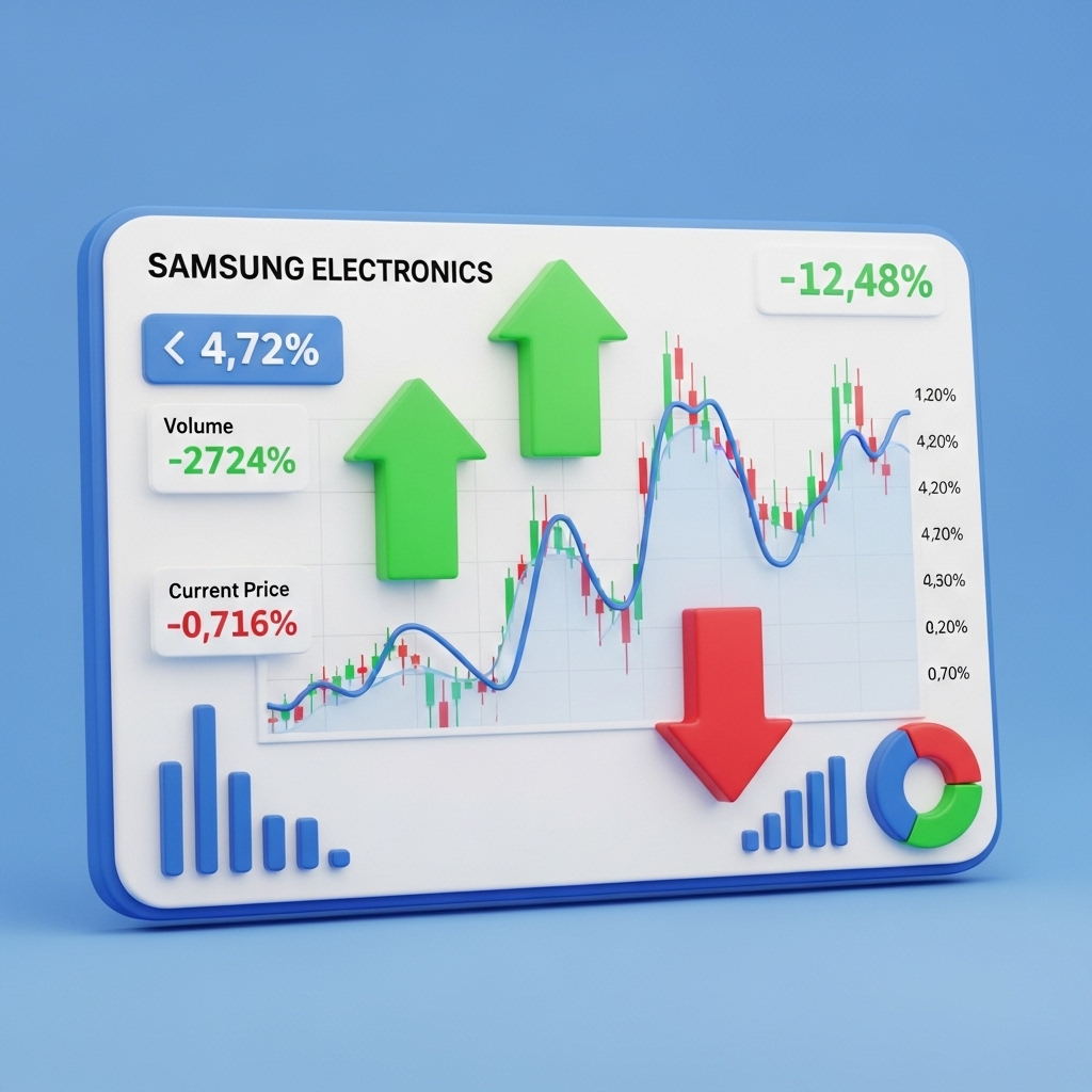 삼성전자 주가 차트를 보며 매도 시점을 고민하는 투자 화면