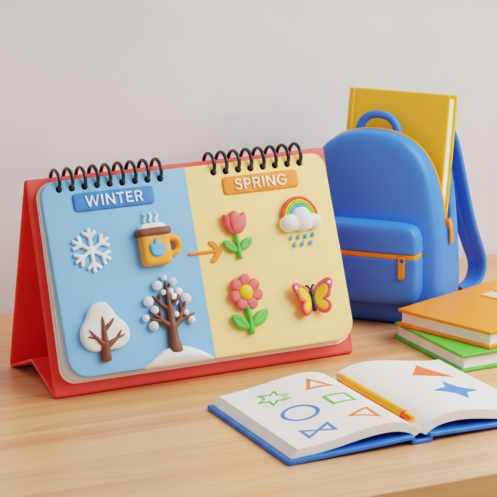 초등학교 학사일정 달력을 보며 2월 봄방학 일정을 확인하는 장면