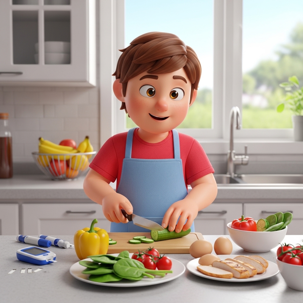 공복혈당 관리를 위해 건강한 아침 식단을 준비하는 모습