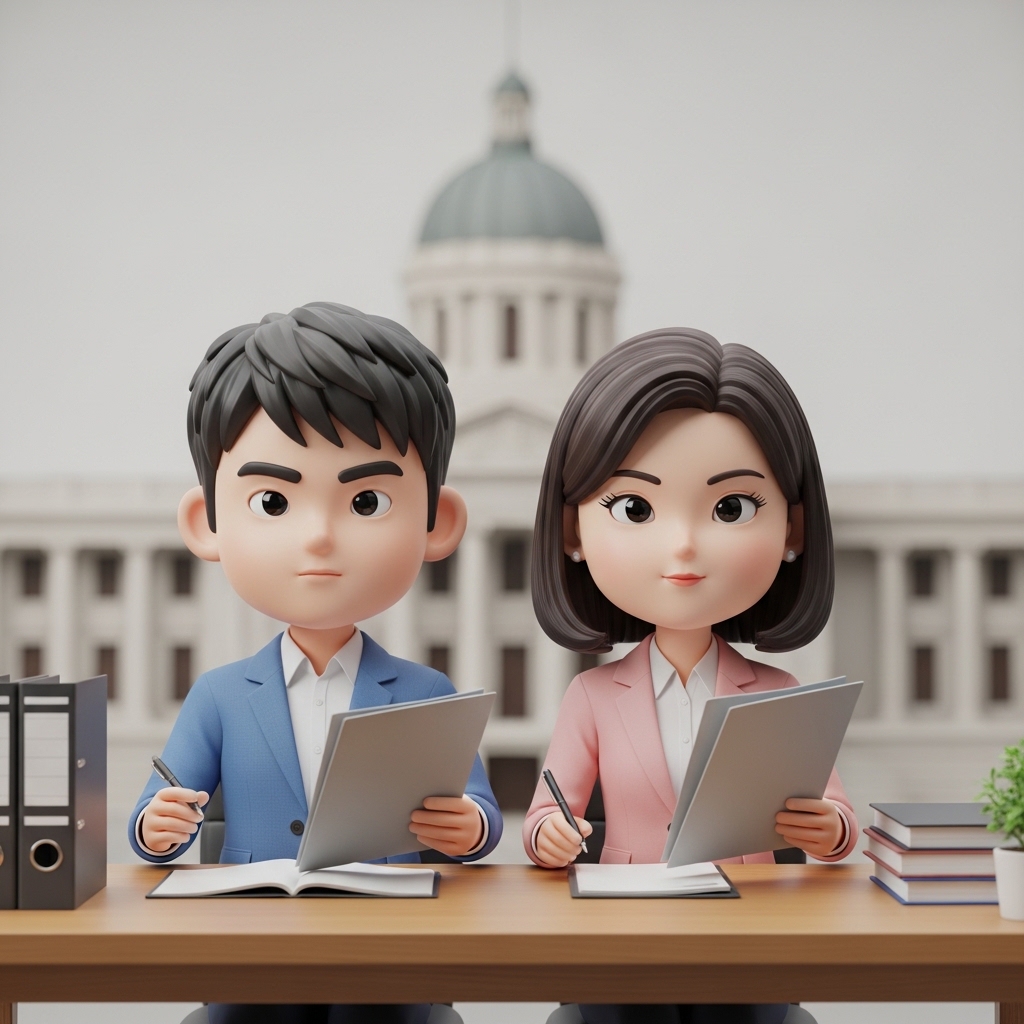 합의이혼 서류를 준비하며 법원 접수를 앞둔 장면