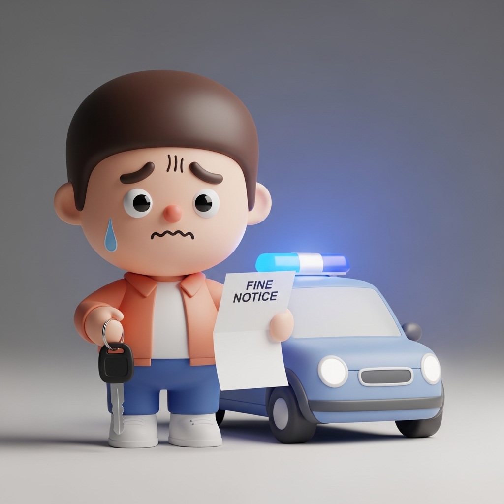 음주운전 벌금 통지서를 들고 고민하는 모습