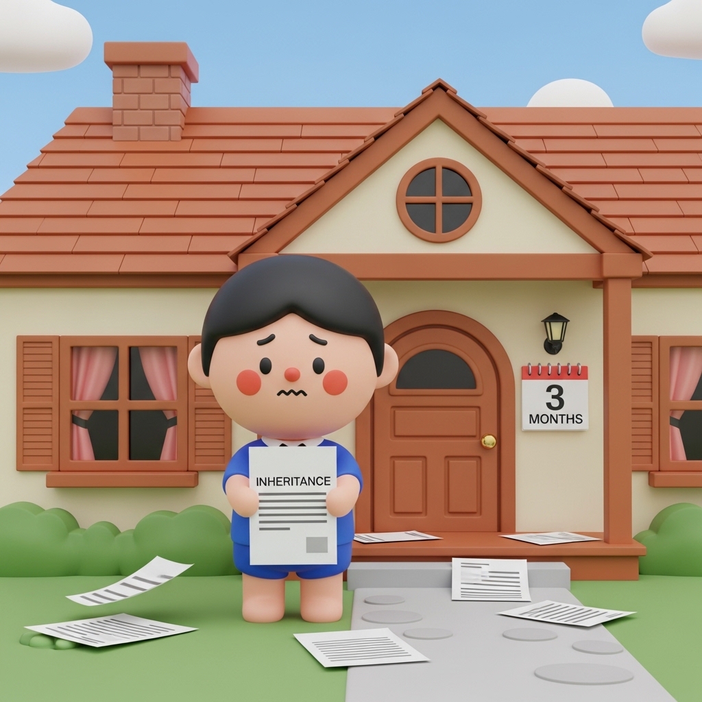 상속 서류와 달력을 보며 고민하는 모습