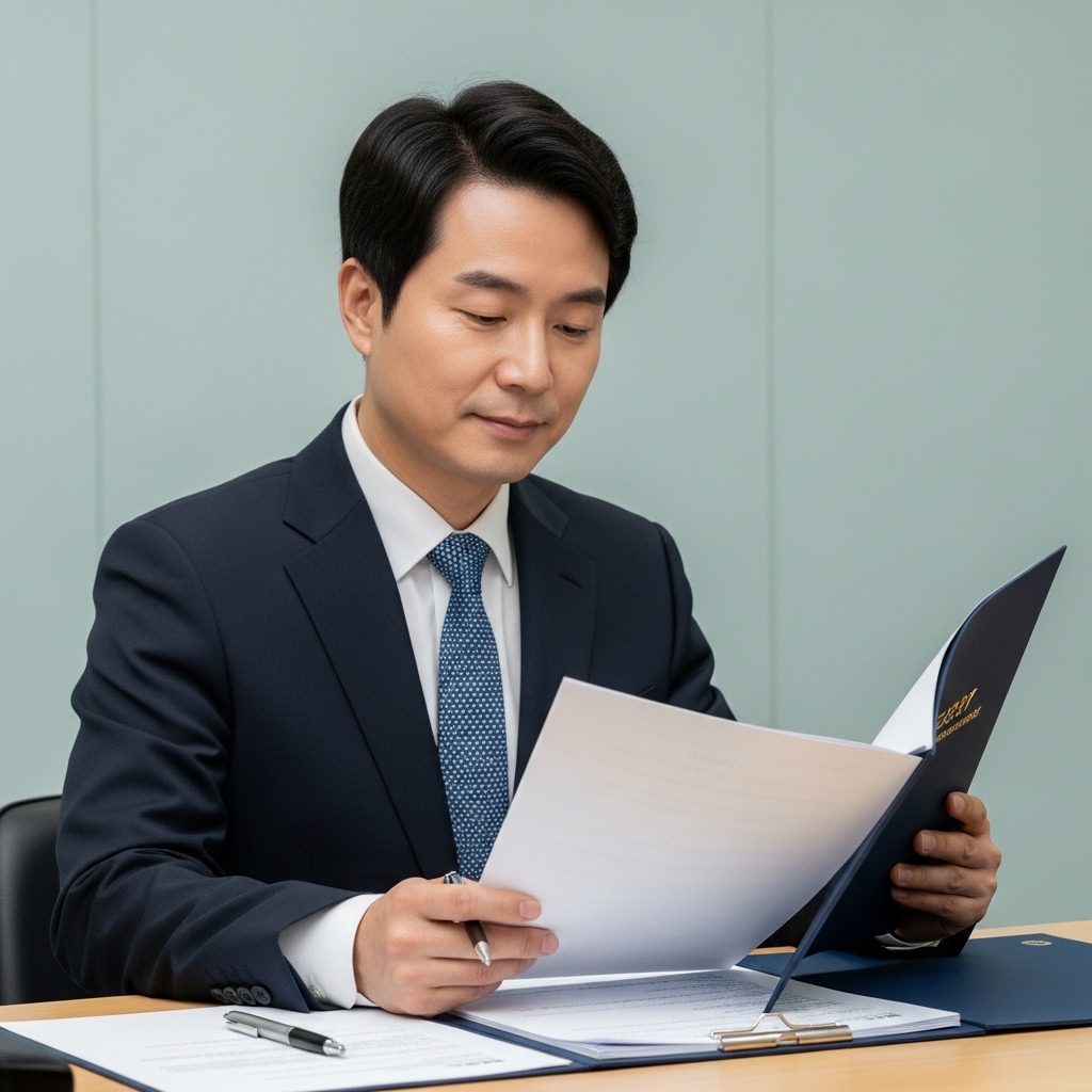 둔산동에서 개인회생 무료상담을 준비하며 채무 서류를 정리하는 모습