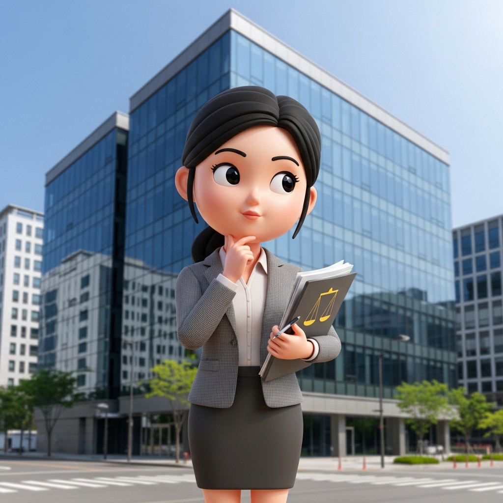 대전 법률사무실 앞에서 서류를 들고 상담을 준비하는 모습