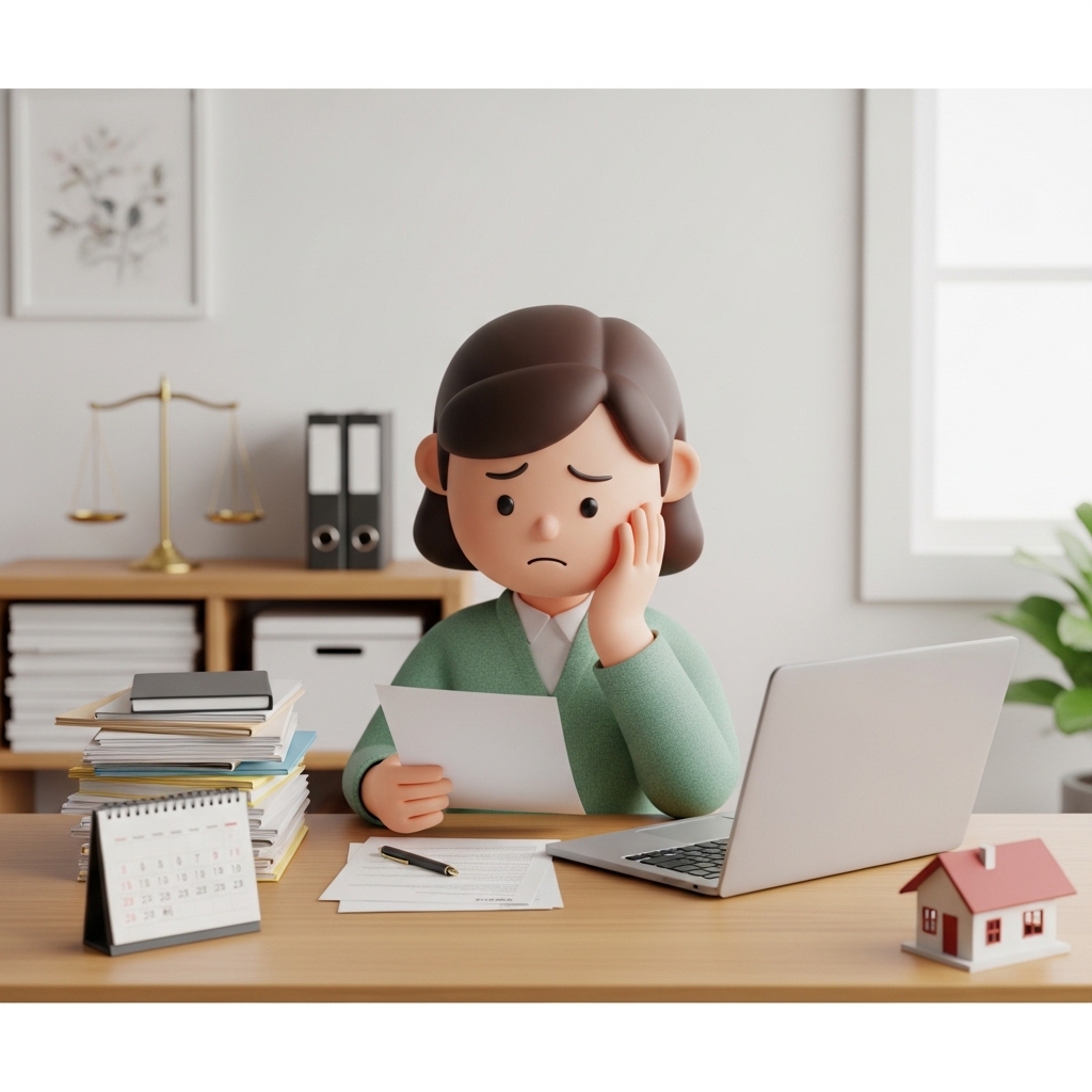 집에서 이혼 상담 정보를 검색하며 고민하는 일반인의 모습