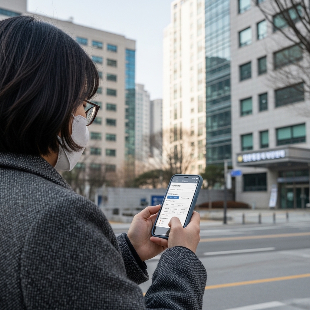 성남시에서 법률구조공단 상담시간을 확인하며 방문을 준비하는 장면