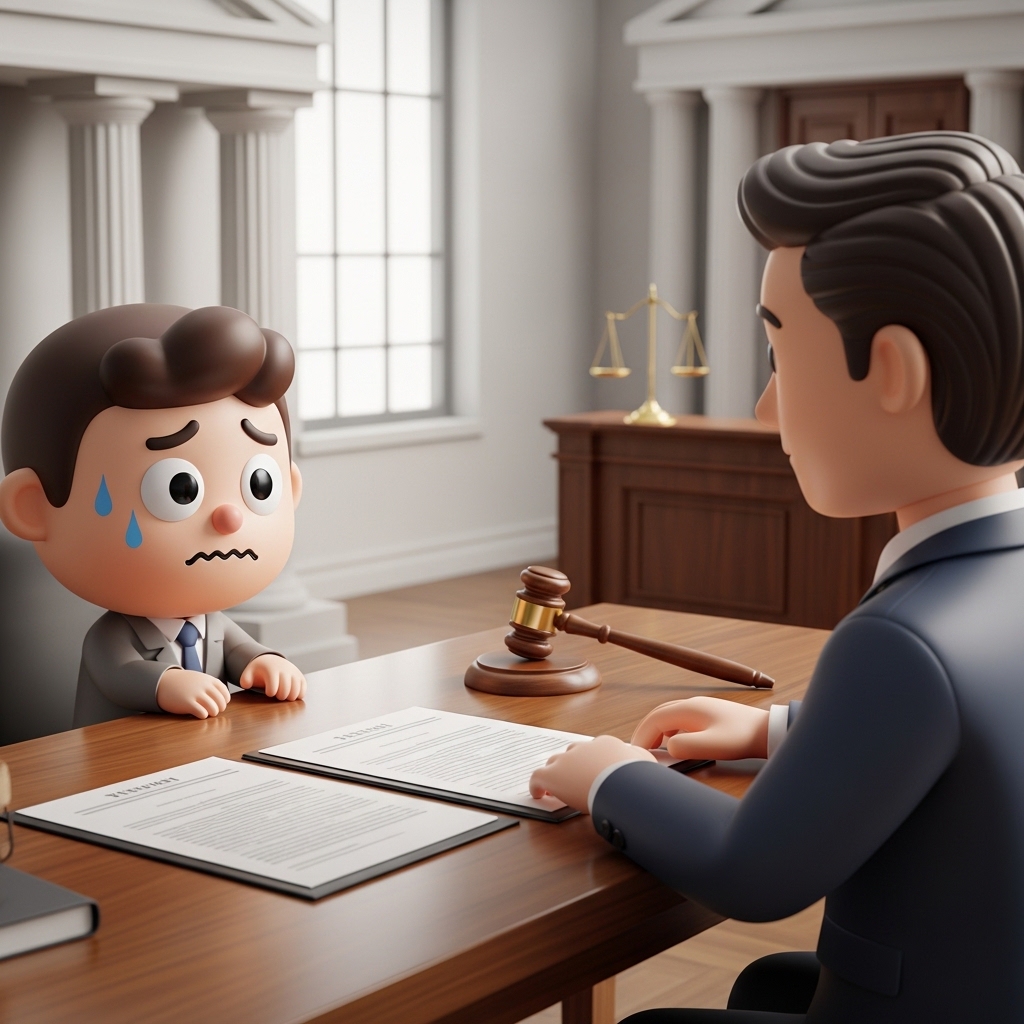 형사 사건 상담을 위해 창원 변호사와 마주 앉아 있는 모습