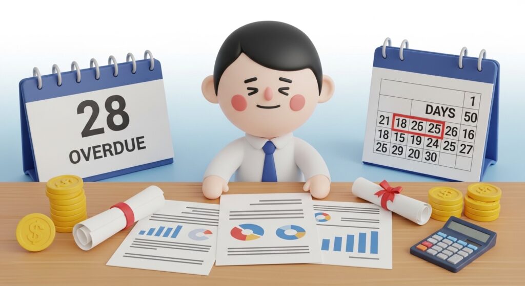 신속채무조정 합의서를 검토하며 안도하는 모습