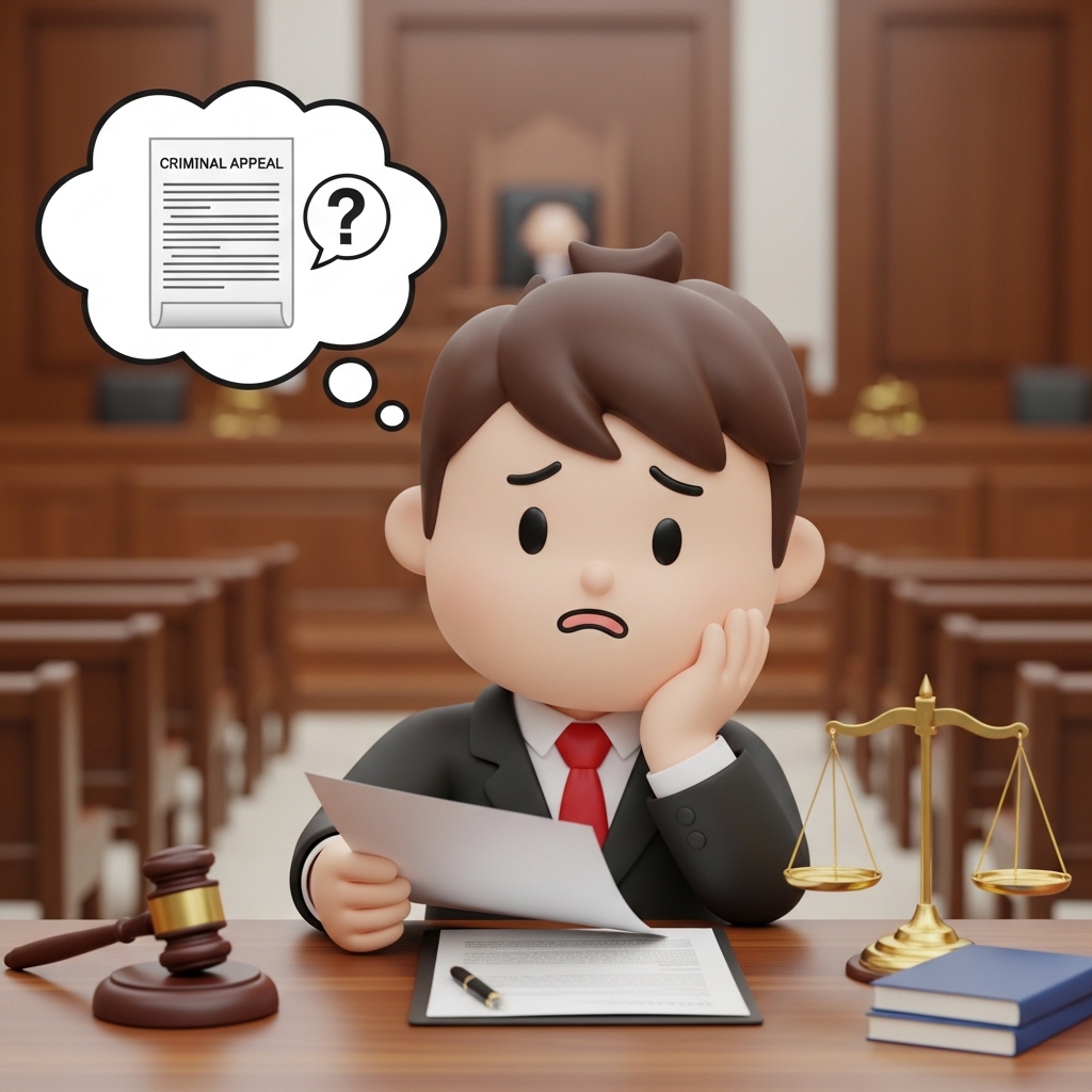 형사 판결문을 보며 항소를 고민하는 모습