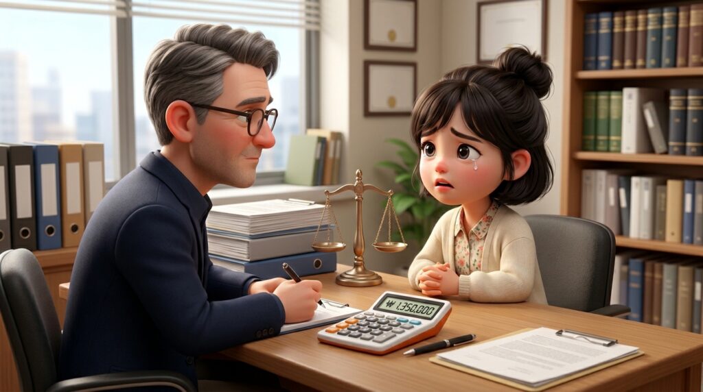 형사사건 고민으로 변호사와 상담하는 모습