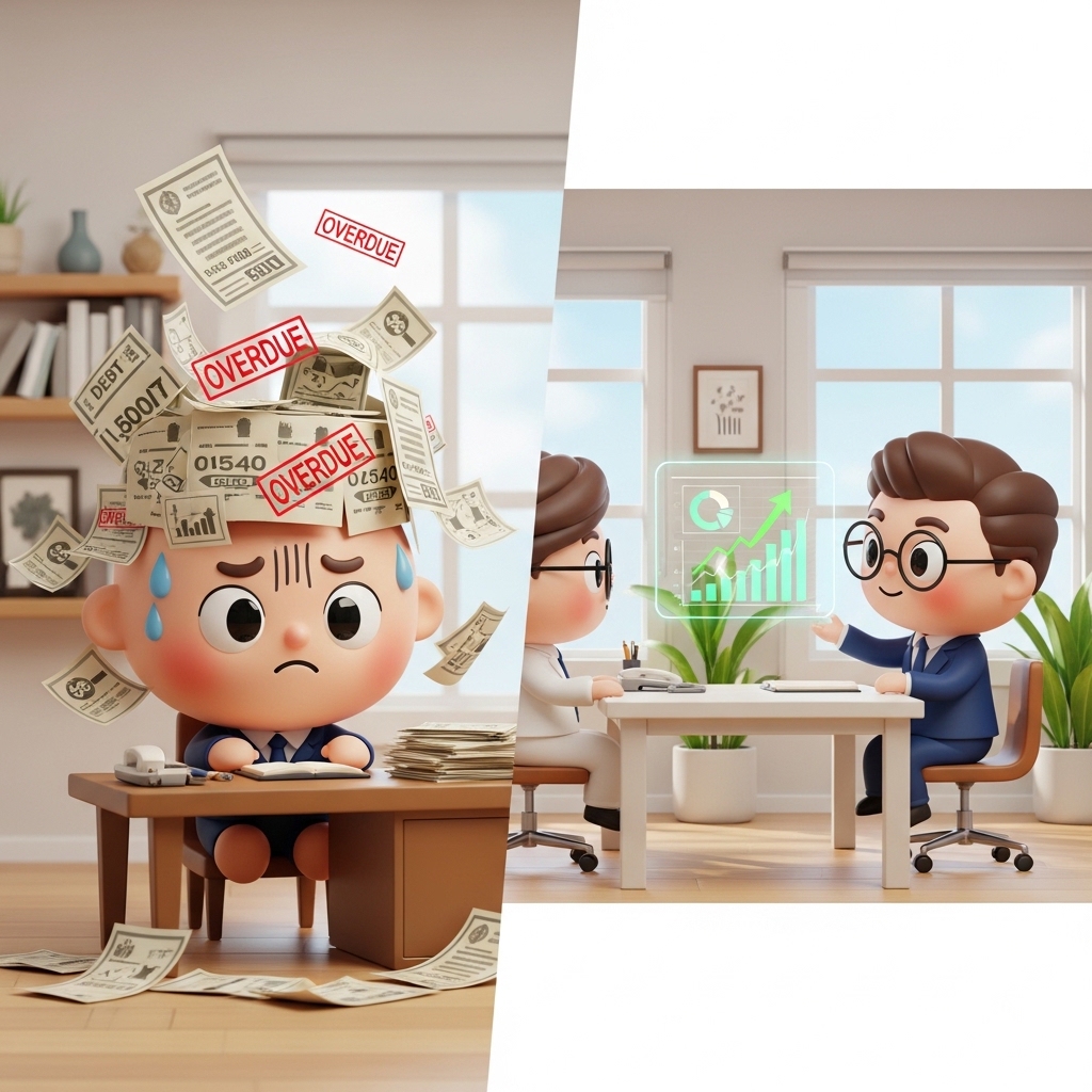 채무 문제로 개인회생 상담을 받는 장면