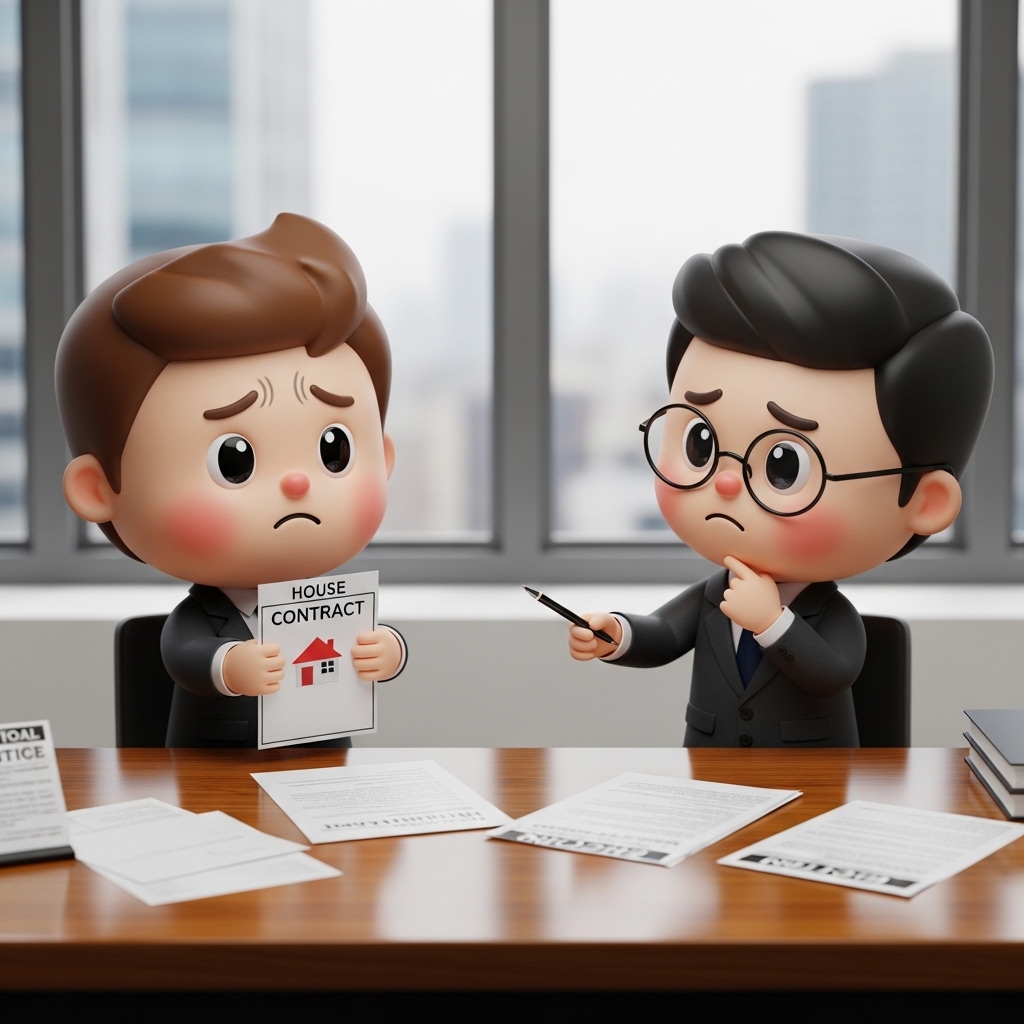 임대차 계약 문제로 변호사 상담을 받는 장면