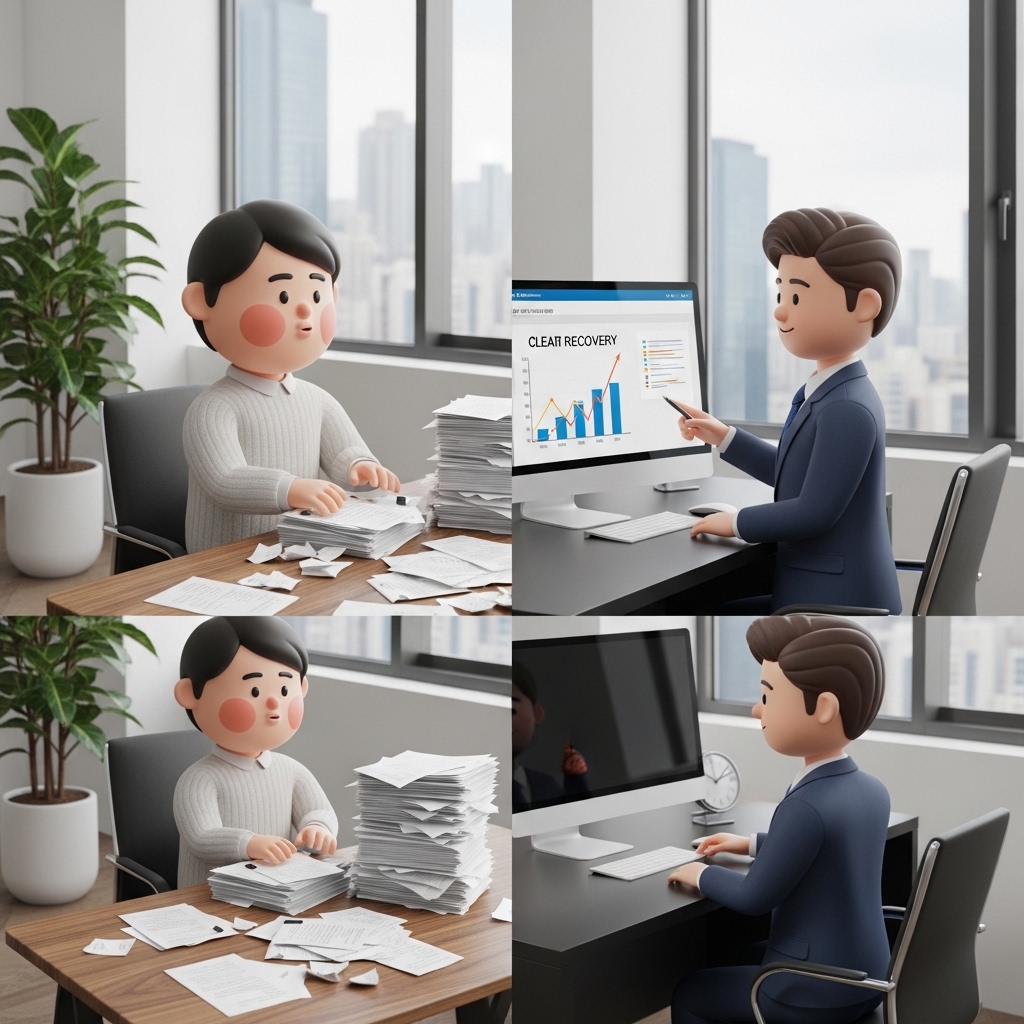 개인회생 상담을 위해 전문가와 대화하는 장면