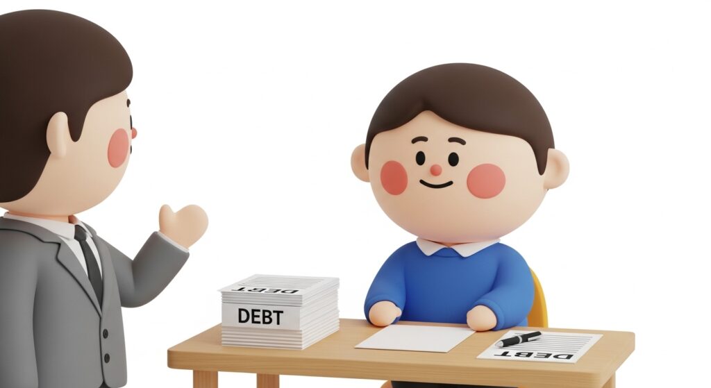 대구에서 개인회생 무료상담을 받으며 서류를 검토하는 모습