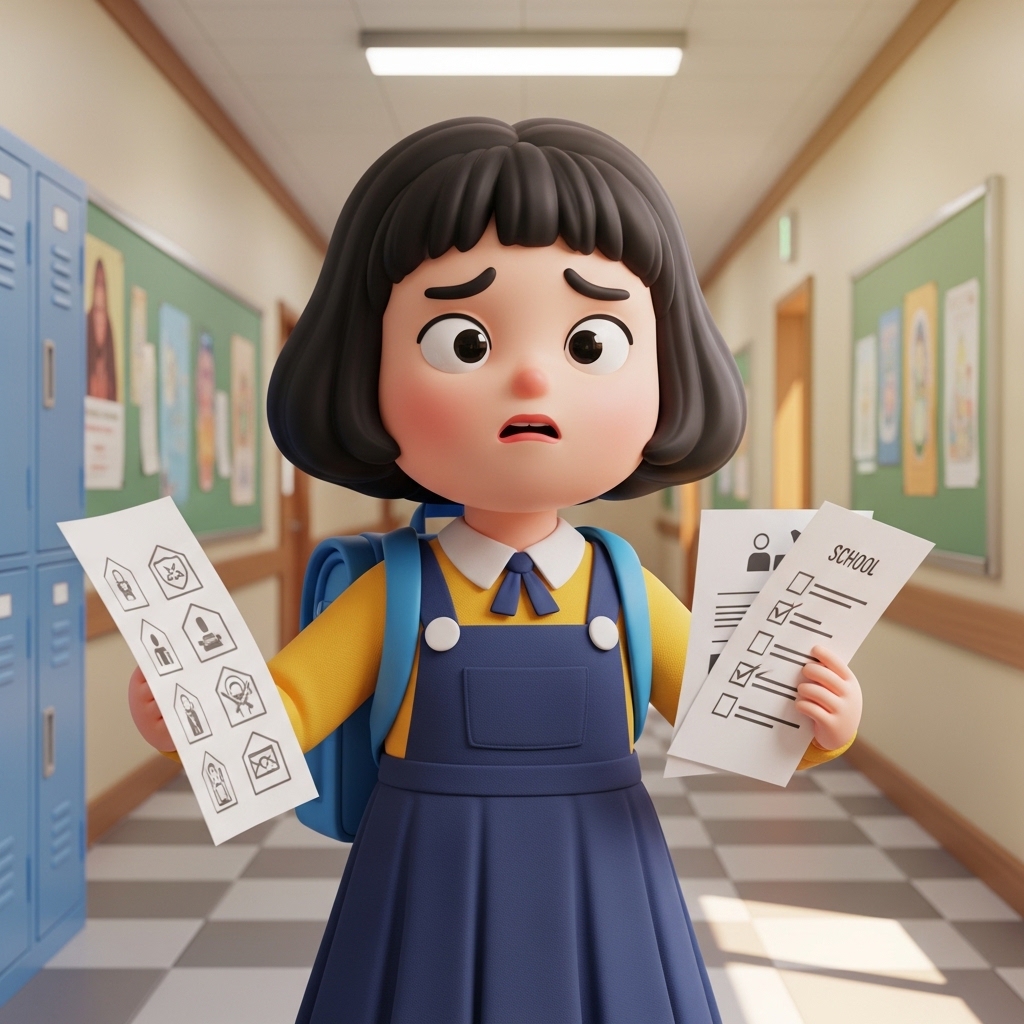 학교폭력 문제로 고민하는 학생의 모습