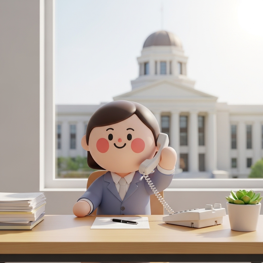 전화로 변호사 상담 예약을 진행하는 장면