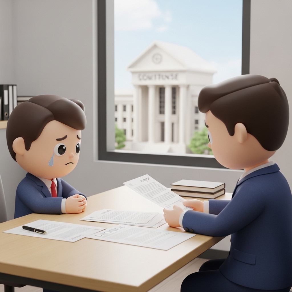 변호사와 이혼 상담을 진행하는 장면