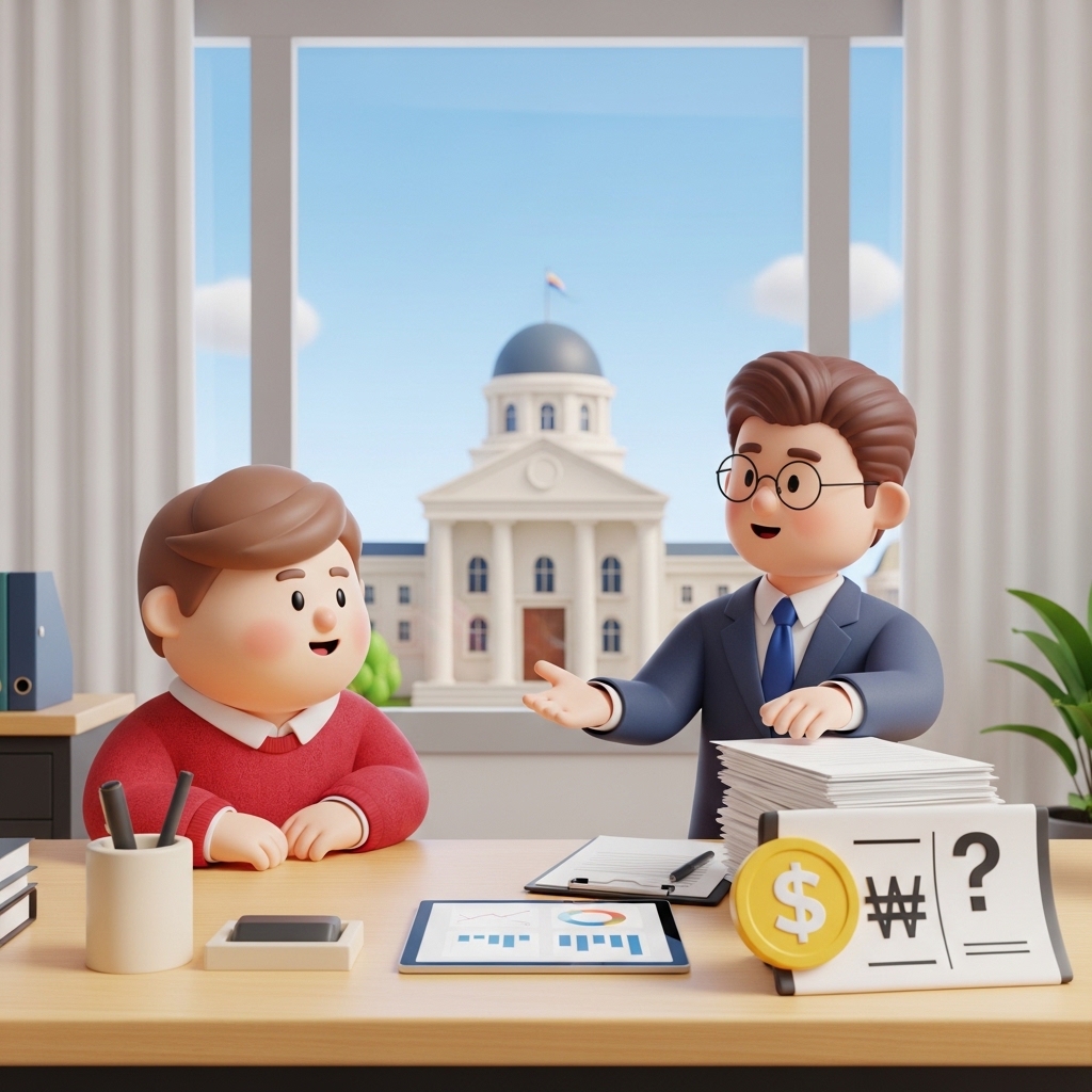 변호사 상담 비용을 확인하며 상담을 진행하는 장면