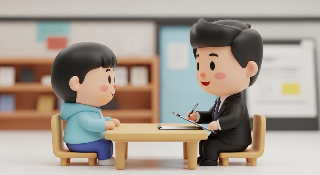 주민센터에서 변호사와 상담하는 모습