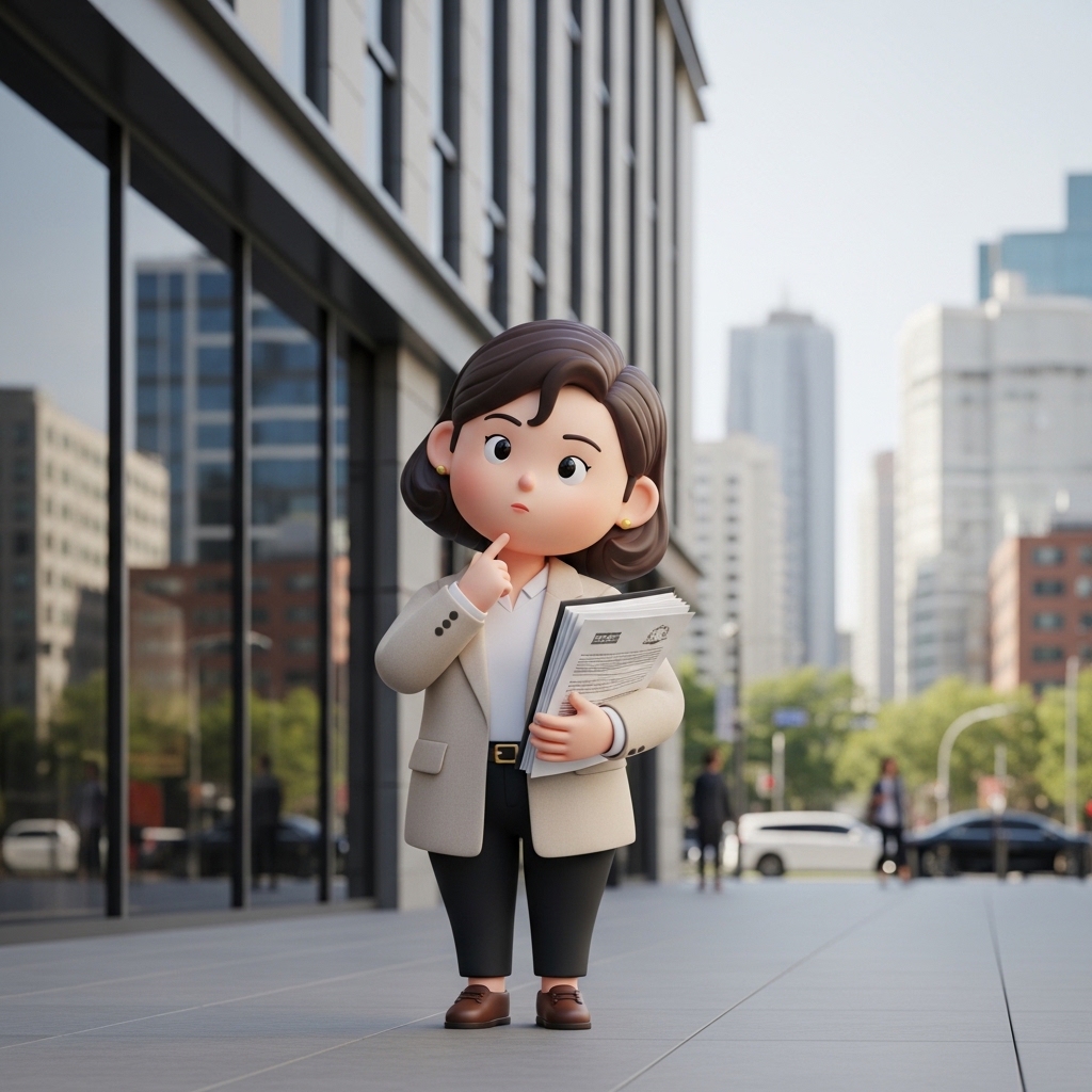 법률사무실을 선택하기 위해 고민하는 모습