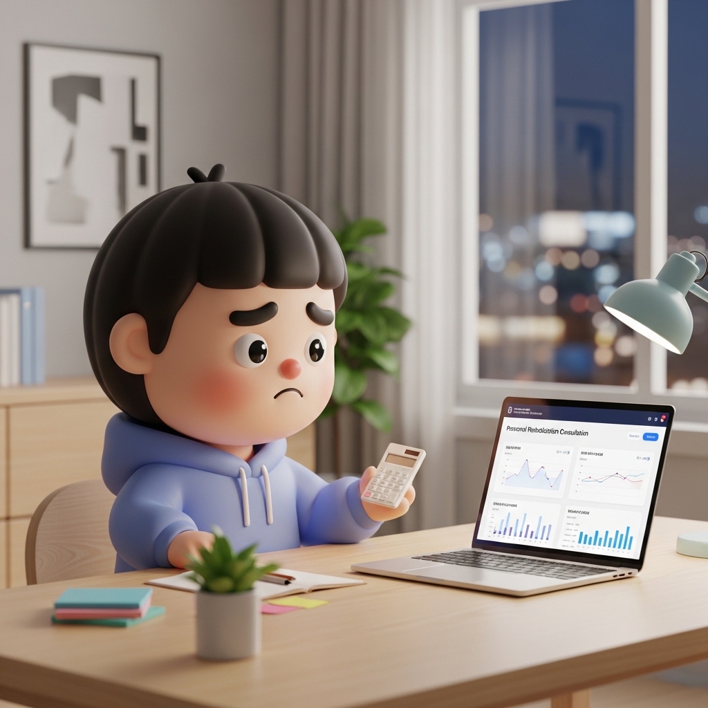 개인회생 상담을 위해 비용과 조건을 확인하는 모습