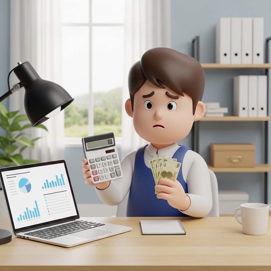 수원에서 개인파산 비용을 확인하며 고민하는 모습