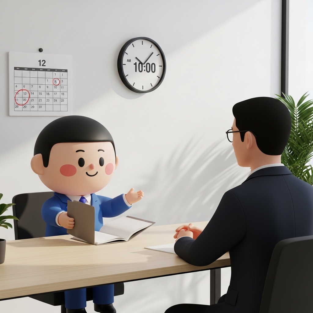 법률사무소에서 상담 예약을 진행하는 장면