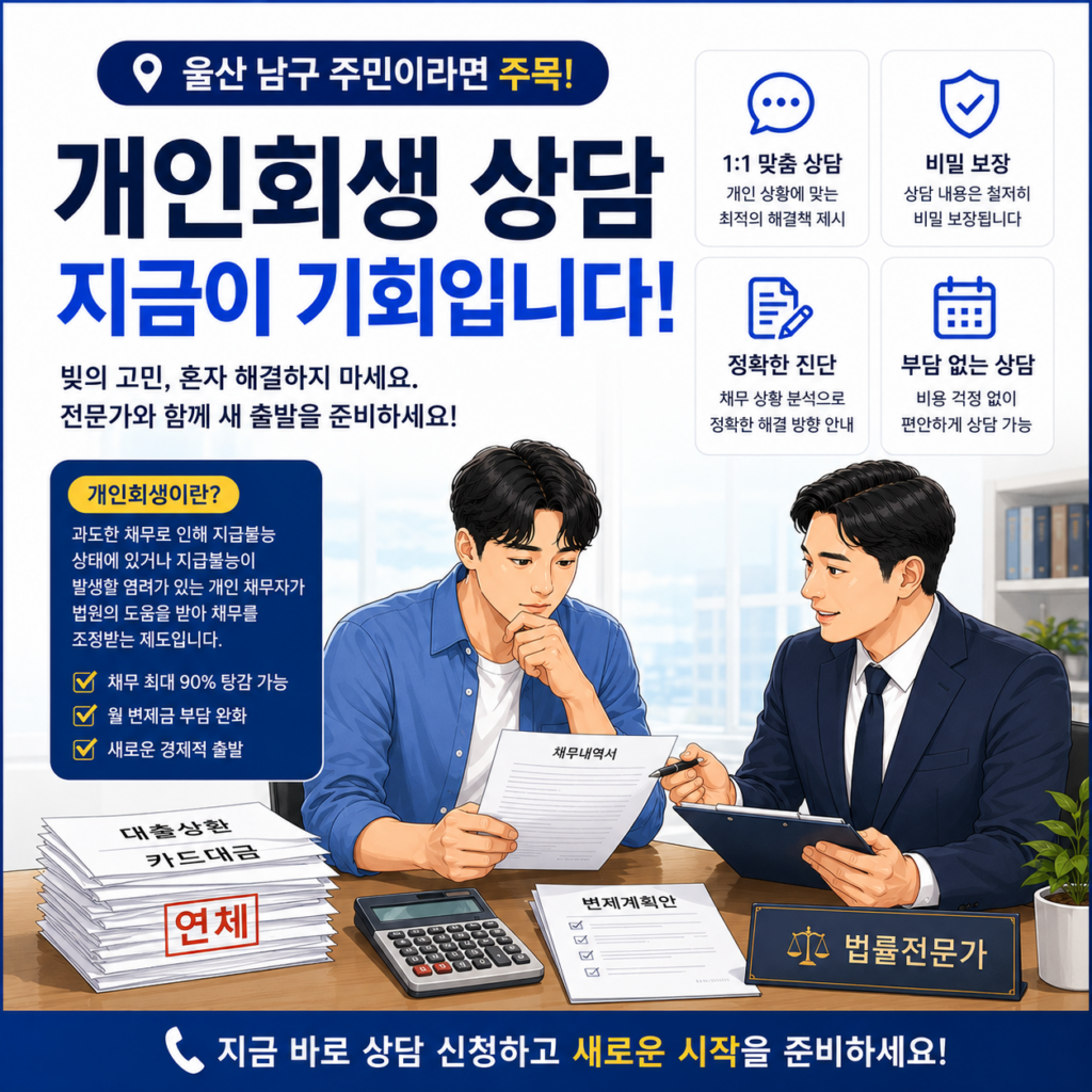 개인회생 상담을 위해 채무 서류를 확인하는 장면