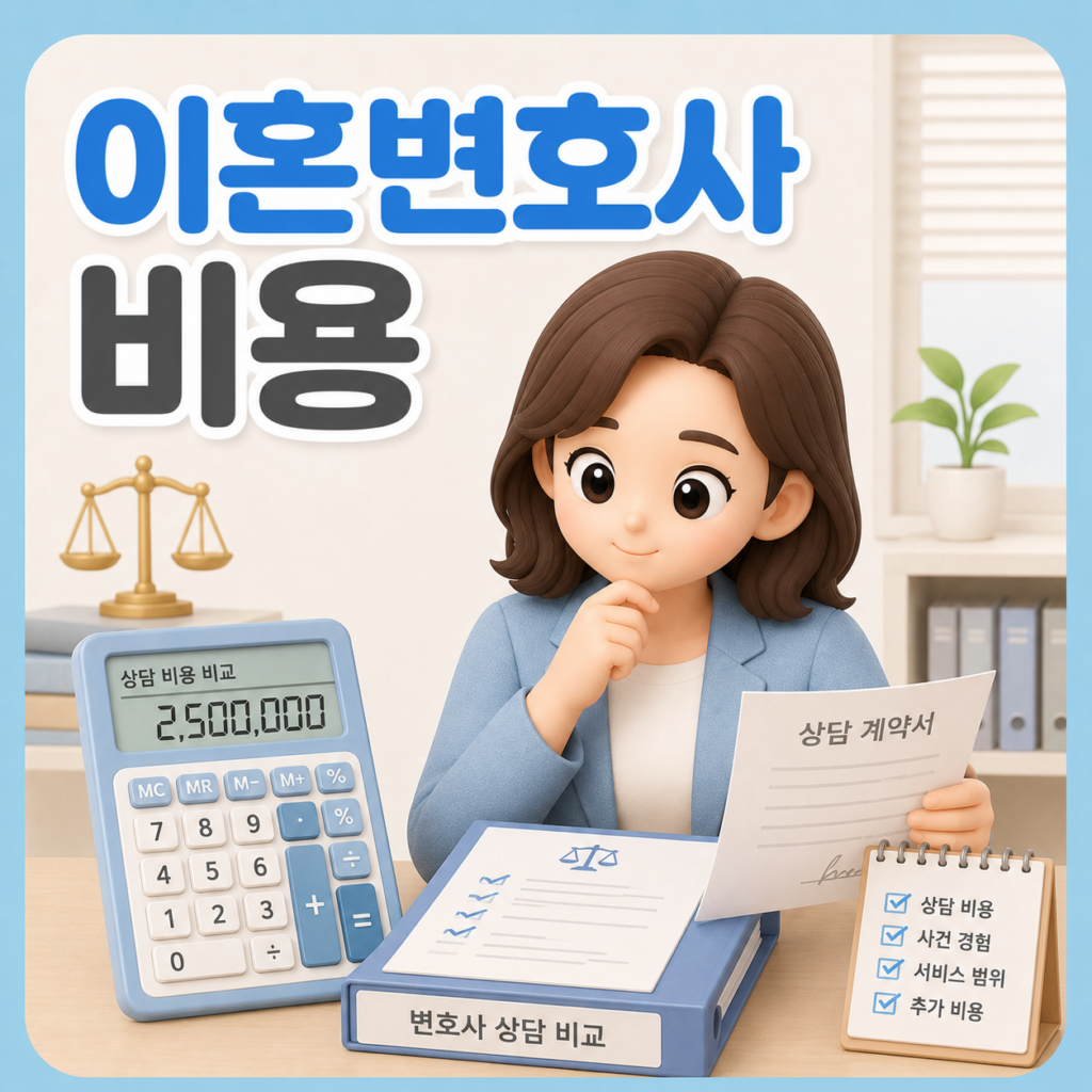 이혼변호사 상담 비용을 비교하는 장면