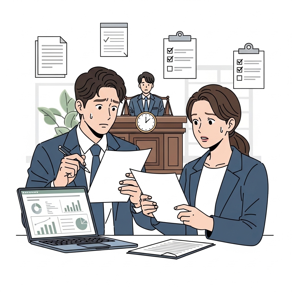 개인회생 신청 서류를 확인하며 상담을 준비하는 모습