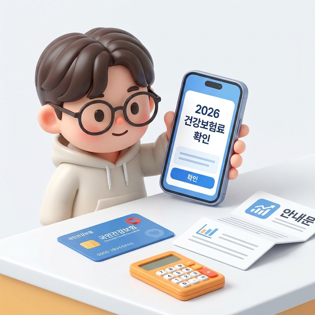건강보험료 조회 방법을 스마트폰으로 확인하는 모습