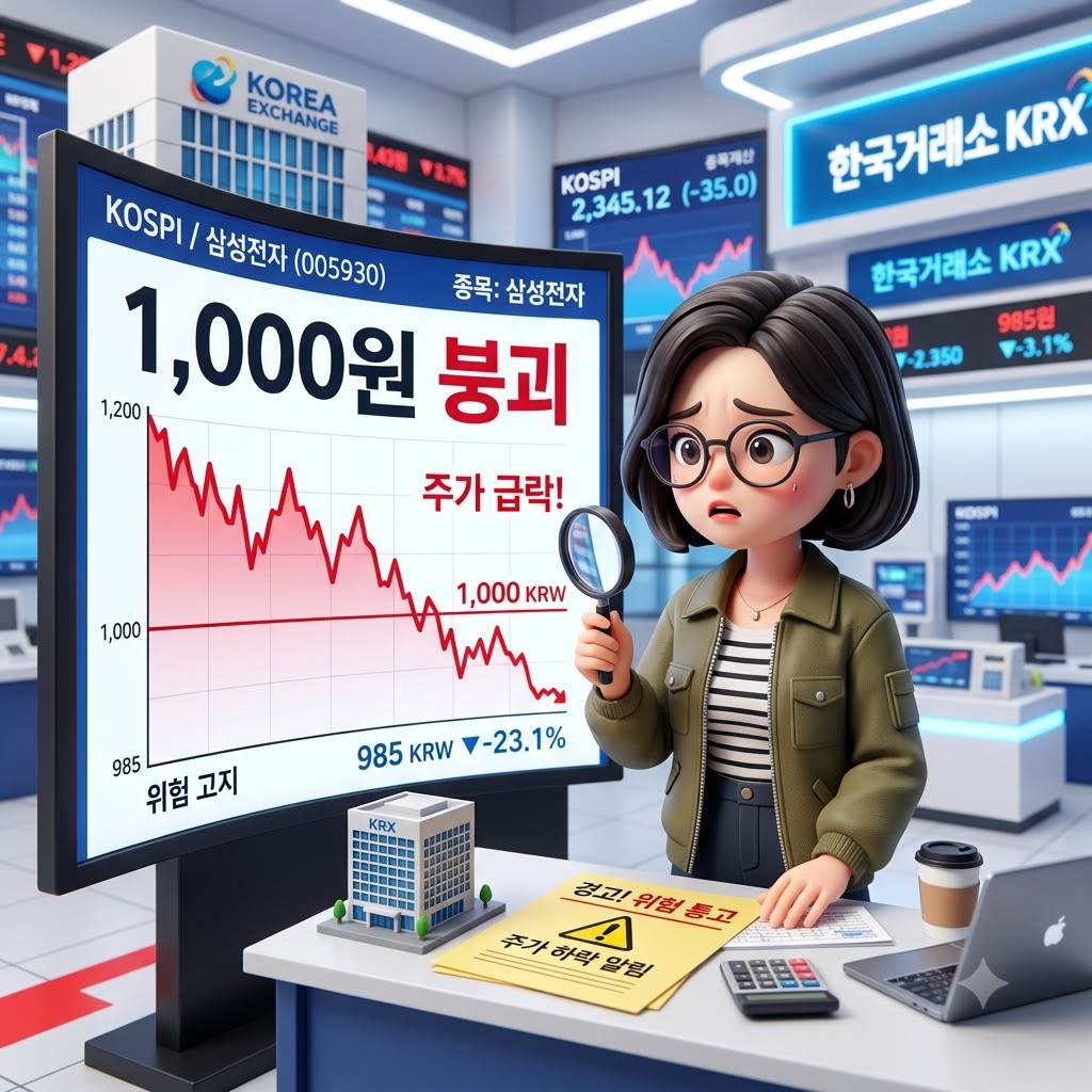 주가 1000원 미만 상장폐지 기준을 확인하는 투자자