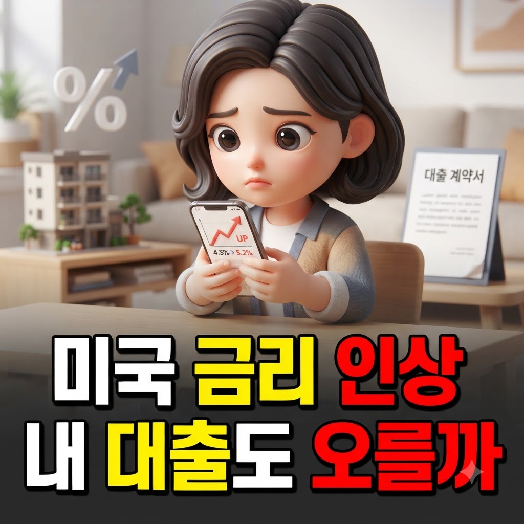 미국 금리 인상 후 대출금리를 확인하는 사람